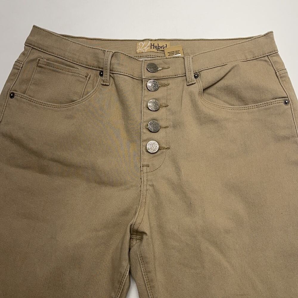 HYBRID Women’s 15 Juniors Tan Button Fly Jeans